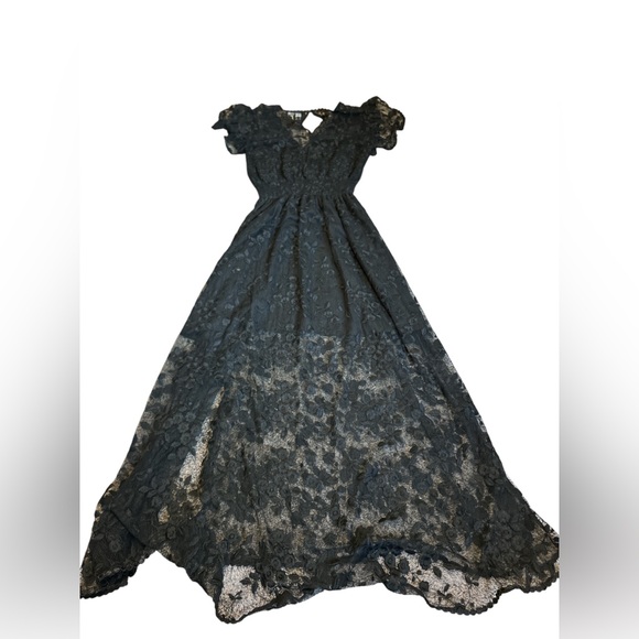 🖤 The Kooples Sheer Lace Midi Dress | Gothic Romantic | Size 2 - Picture 4 of 6